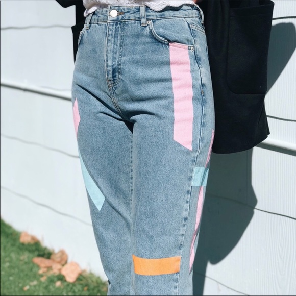 striped jeans pull and bear